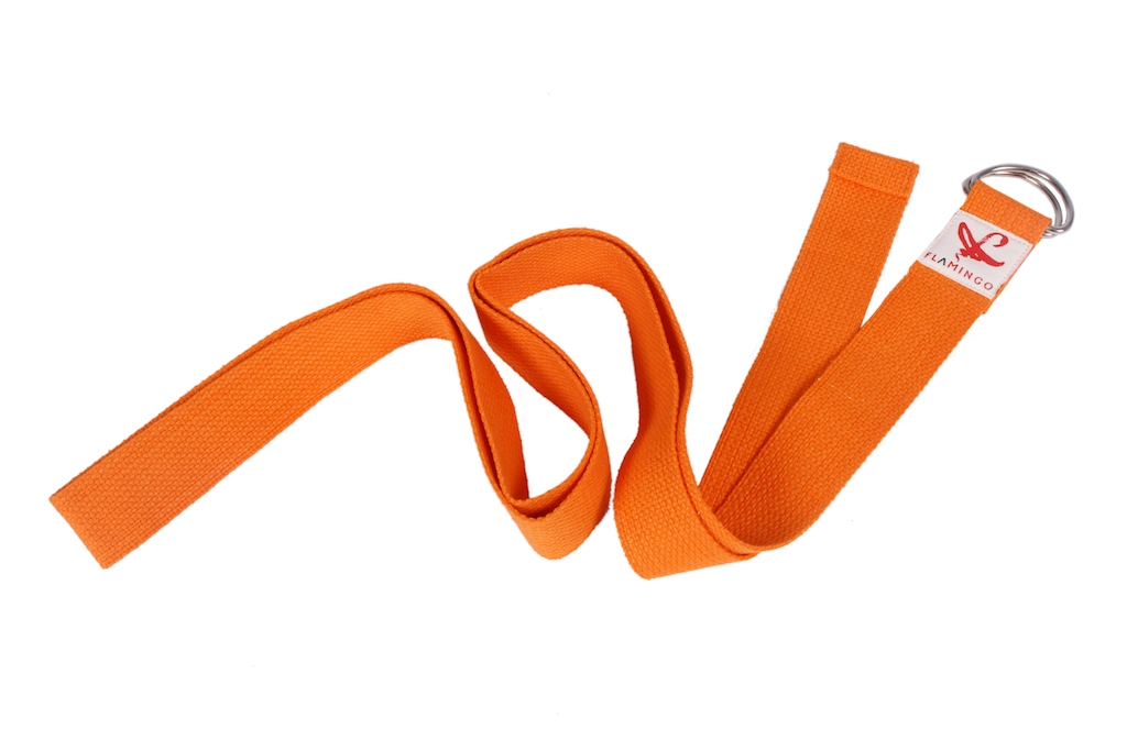 Yam colored yoga strap available from online store
